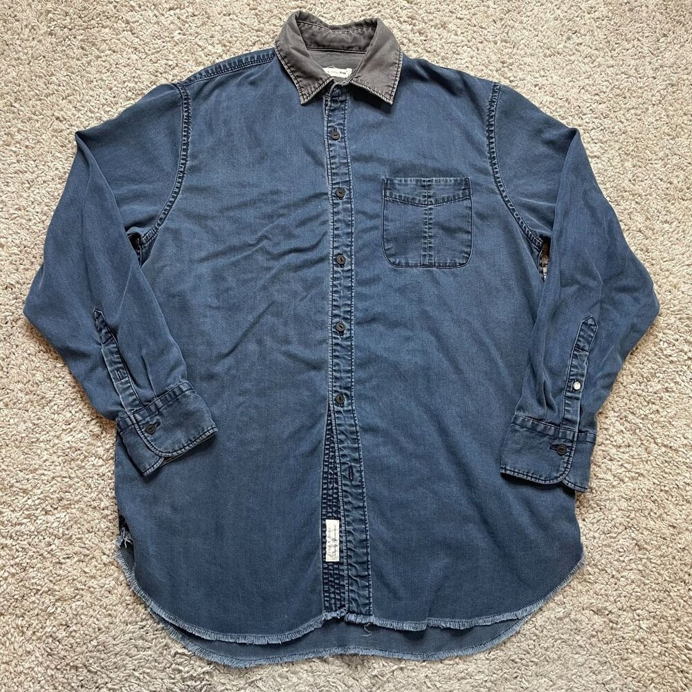 Rag And Bone Tencel Chambray Button Down Shirt Bl… - image 1